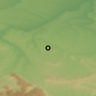 Shaded relief of the 52 km around Devene, drawn from the GMTED2010 grid