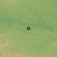Shaded relief of the 53 km around Dobrich, drawn from the GMTED2010 grid