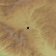 Shaded relief of the 53 km around Dobrinishte, drawn from the GMTED2010 grid
