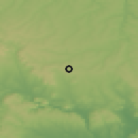Shaded relief of the 52 km around Dobroplodno, drawn from the GMTED2010 grid