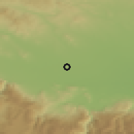 Shaded relief of the 53 km around Dobrovnitsa, drawn from the GMTED2010 grid