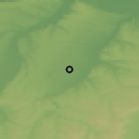 Shaded relief of the 52 km around Dolni Dybnik, drawn from the GMTED2010 grid