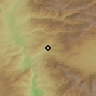 Shaded relief of the 53 km around Dolno Osenovo, drawn from the GMTED2010 grid