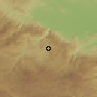 Shaded relief of the 53 km around Dorkovo, drawn from the GMTED2010 grid
