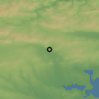 Shaded relief of the 52 km around Aytos, drawn from the GMTED2010 grid
