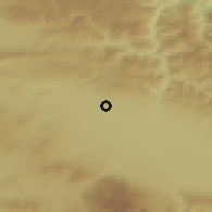 Shaded relief of the 52 km around Dragovishtitsa, drawn from the GMTED2010 grid