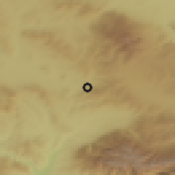 Shaded relief of the 52 km around Dren, drawn from the GMTED2010 grid