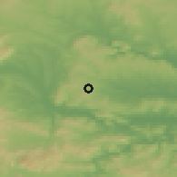 Shaded relief of the 52 km around Drumevo, drawn from the GMTED2010 grid