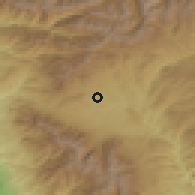 Shaded relief of the 53 km around Bachevo, drawn from the GMTED2010 grid