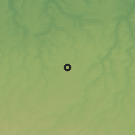 Shaded relief of the 52 km around Dulovo, drawn from the GMTED2010 grid