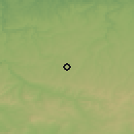 Shaded relief of the 52 km around Dyankovo, drawn from the GMTED2010 grid