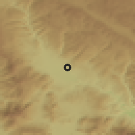 Shaded relief of the 53 km around Dybnitsa, drawn from the GMTED2010 grid