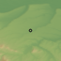 Shaded relief of the 52 km around Dylgodeltsi, drawn from the GMTED2010 grid
