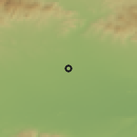Shaded relief of the 52 km around Dylgo Pole, drawn from the GMTED2010 grid