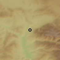 Shaded relief of the 53 km around Dzherman, drawn from the GMTED2010 grid