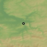 Shaded relief of the 52 km around Dzhulyunitsa, drawn from the GMTED2010 grid