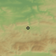 Shaded relief of the 52 km around Elena, drawn from the GMTED2010 grid