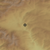 Shaded relief of the 53 km around Eleshnitsa, drawn from the GMTED2010 grid