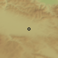 Shaded relief of the 52 km around Elin Pelin, drawn from the GMTED2010 grid