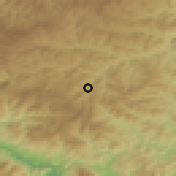 Shaded relief of the 53 km around Elkhovets, drawn from the GMTED2010 grid