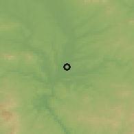 Shaded relief of the 53 km around Elkhovo, drawn from the GMTED2010 grid
