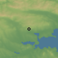Shaded relief of the 52 km around Banevo, drawn from the GMTED2010 grid