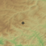 Shaded relief of the 53 km around Erma Reka, drawn from the GMTED2010 grid