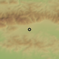 Shaded relief of the 52 km around Gabarevo, drawn from the GMTED2010 grid