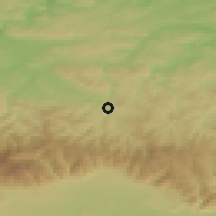 Shaded relief of the 52 km around Gabrovo, drawn from the GMTED2010 grid