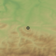 Shaded relief of the 52 km around Galata, drawn from the GMTED2010 grid
