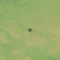 Shaded relief of the 52 km around Getsovo, drawn from the GMTED2010 grid