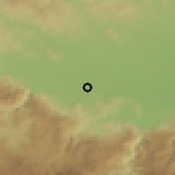 Shaded relief of the 53 km around Glavinitsa, drawn from the GMTED2010 grid