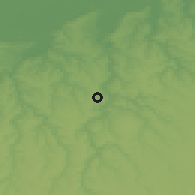 Shaded relief of the 52 km around Golesh, drawn from the GMTED2010 grid