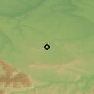 Shaded relief of the 52 km around Banitsa, drawn from the GMTED2010 grid