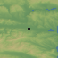 Shaded relief of the 52 km around Goren Chiflik, drawn from the GMTED2010 grid
