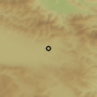 Shaded relief of the 52 km around Gorna Malina, drawn from the GMTED2010 grid