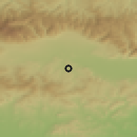 Shaded relief of the 52 km around Gorno Cherkovishte, drawn from the GMTED2010 grid