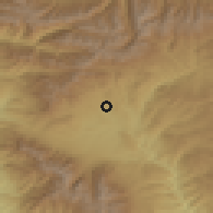 Shaded relief of the 53 km around Gorno Draglishte, drawn from the GMTED2010 grid
