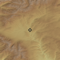 Shaded relief of the 53 km around Gorno Kraishte, drawn from the GMTED2010 grid