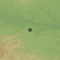 Shaded relief of the 53 km around Gorski Izvor, drawn from the GMTED2010 grid