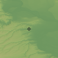 Shaded relief of the 52 km around Gradets, drawn from the GMTED2010 grid