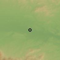 Shaded relief of the 53 km around Gradina, drawn from the GMTED2010 grid
