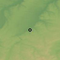 Shaded relief of the 52 km around Gradina, drawn from the GMTED2010 grid