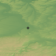 Shaded relief of the 52 km around Gradishte, drawn from the GMTED2010 grid