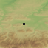 Shaded relief of the 52 km around Gradnitsa, drawn from the GMTED2010 grid