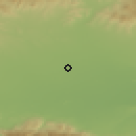 Shaded relief of the 53 km around Graf Ignatievo, drawn from the GMTED2010 grid