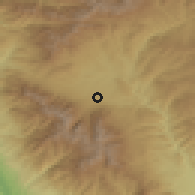 Shaded relief of the 53 km around Bansko, drawn from the GMTED2010 grid