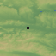 Shaded relief of the 52 km around Grozd'ovo, drawn from the GMTED2010 grid