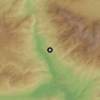Shaded relief of the 53 km around Ilindentsi, drawn from the GMTED2010 grid