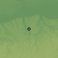 Shaded relief of the 52 km around Iskra, drawn from the GMTED2010 grid